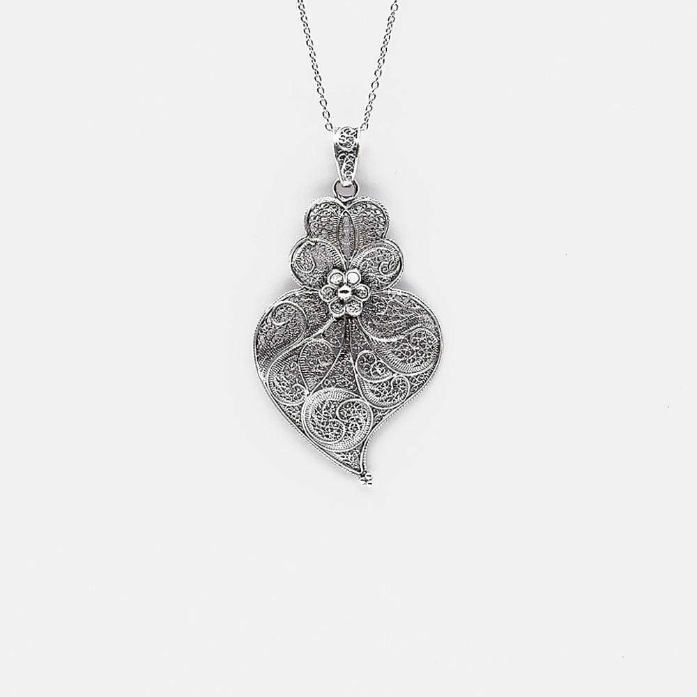 Coração de Viana I Pendentif en argent - 6cm