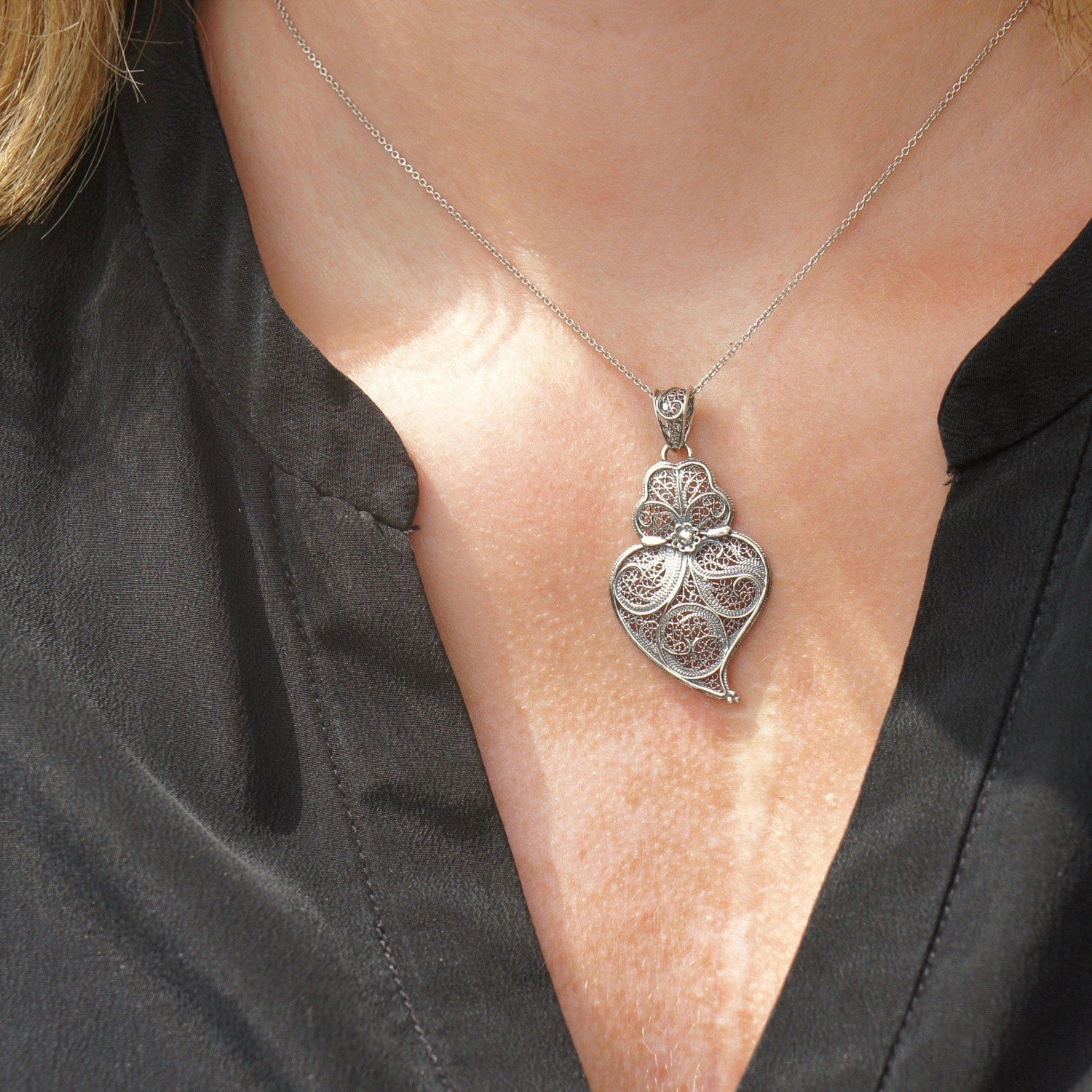 Coração de Viana I Pendentif en argent - 3.5cm