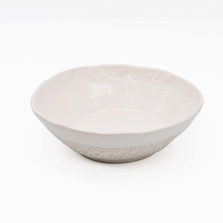 Petit saladier en céramique blanc I Motifs dentelles portugaises Saladier individuel "Carimbada" blanc - 19 cm