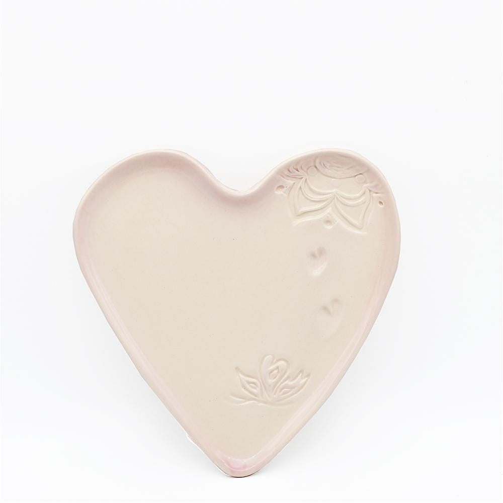 Petite assiette en céramique rose et blanche I Motifs étoile de mer Copy of Assiette "Estrela do mar" rose et blanche - 18 cm