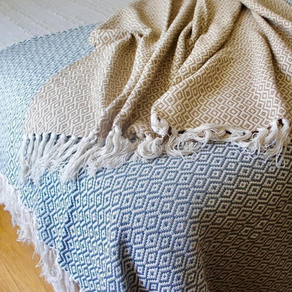 Plaid en coton "Losango" - Beige