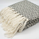 Plaid en coton "Losango" - Noir