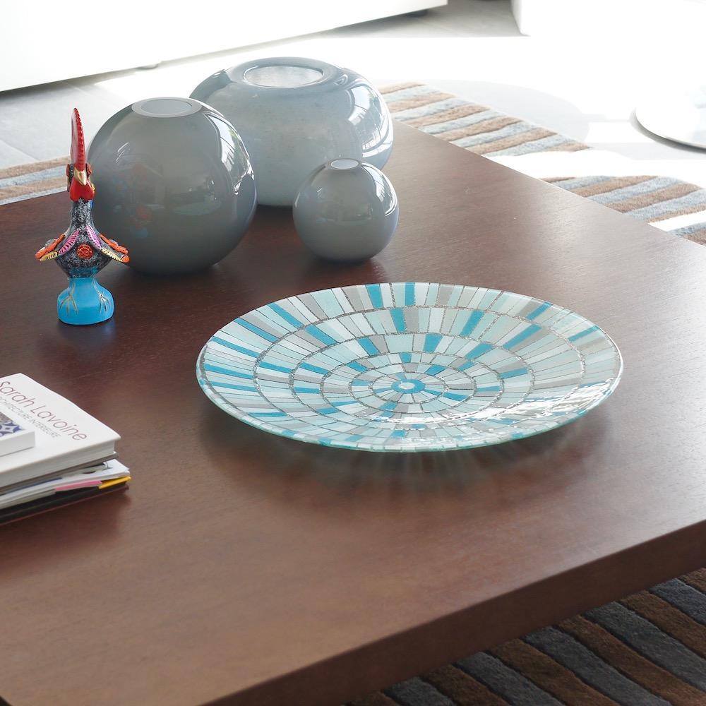 Grand plat en verre fusionné "Marinha Grande"