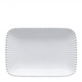 Plat rectangulaire en grès 30cm I Vaisselle portugaise Plat rectangulaire en grès "Pérola" - 30cm