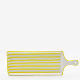 Plateau rectangulaire en céramique jaune et blanc Plateau rectangulaire "Costa Nova Mar" - Jaune