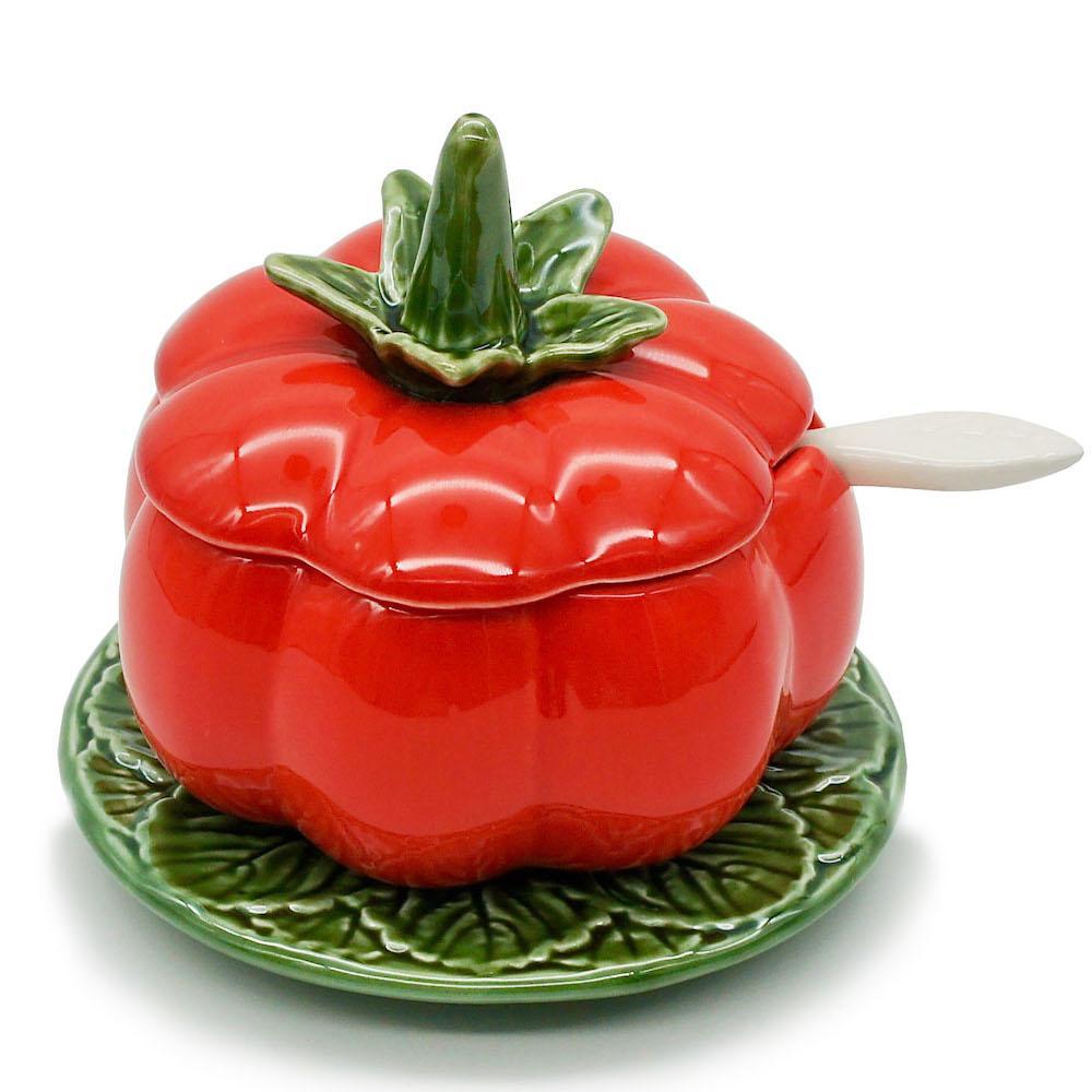 Pot en céramique en forme de tomate - 13cm