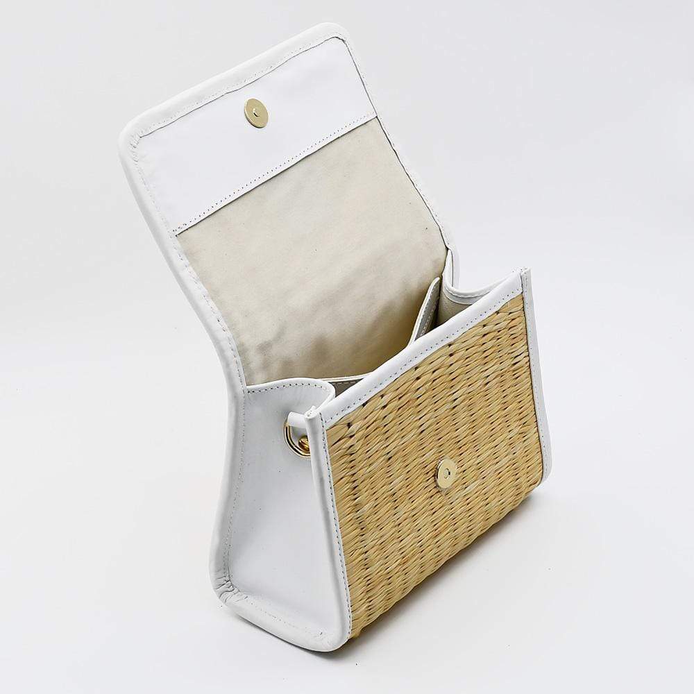 Sac à main en cuir et jonc noir I Tendance portugaise Sac en cuir et jonc