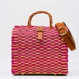 Sac cabas en osier (jonc) 26cm - Rose & Naturel