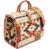 Sac cabas en osier (jonc) 26cm - Multicolore