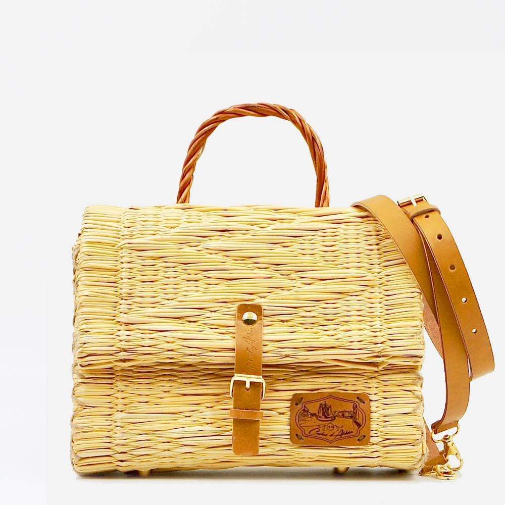 Sac cartable en osier (jonc) 25cm - Naturel
