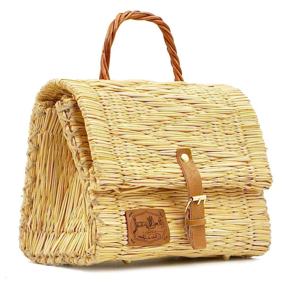 Sac cartable en osier (jonc) 25cm - Naturel