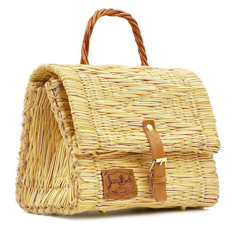 Sac cartable en osier (jonc) 25cm - Naturel