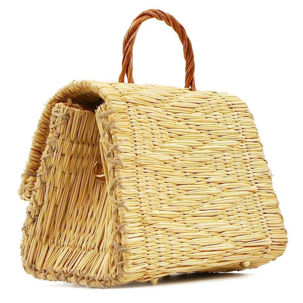 Sac cartable en osier (jonc) 25cm - Naturel