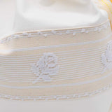 Sac en lin brodé beige 40x38cm