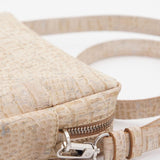 Sac pochette banane en liège beige