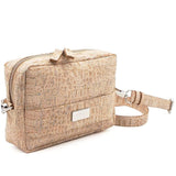 Sac pochette banane en liège beige