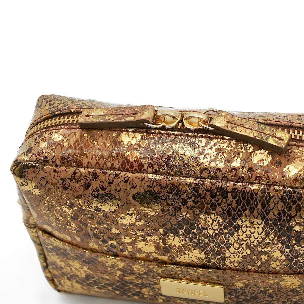 Sac pochette banane en liège doré