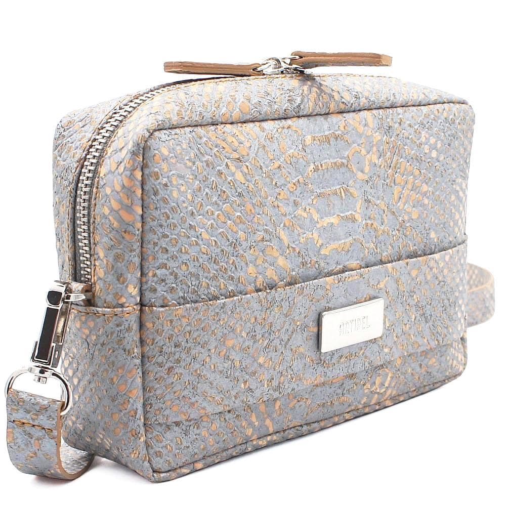 Sac pochette banane en liège gris