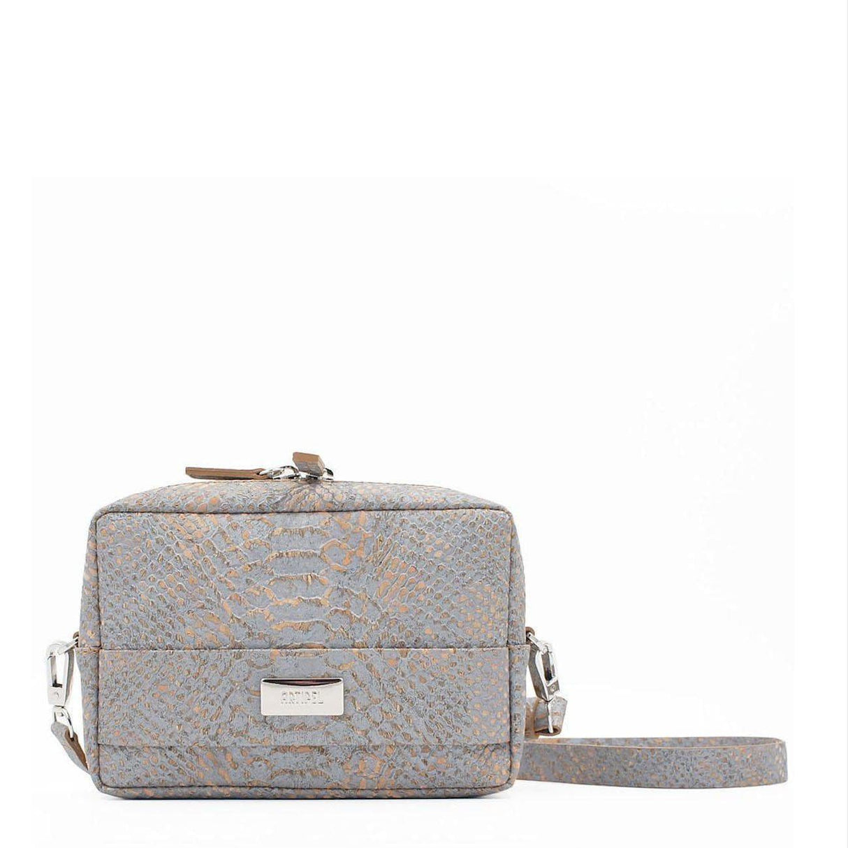 Sac pochette banane en liège gris
