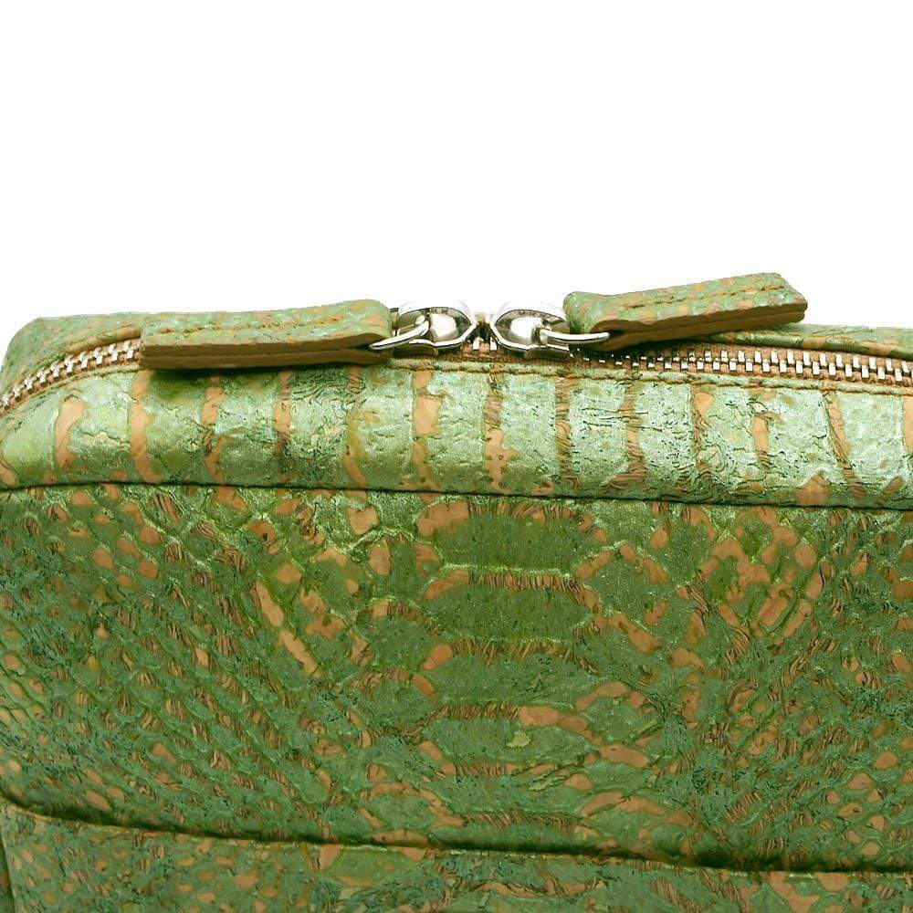 Sac pochette banane en liège vert
