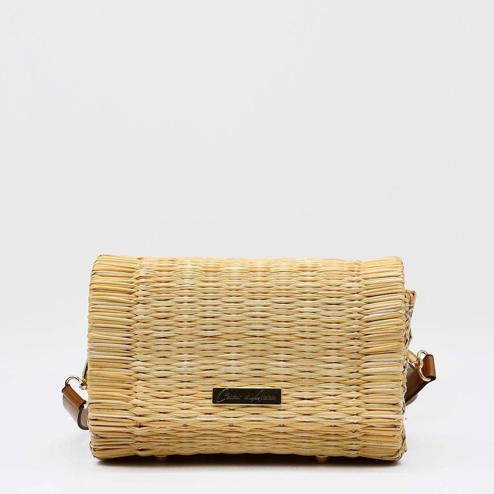 Sac pochette en jonc 22cm - Naturel