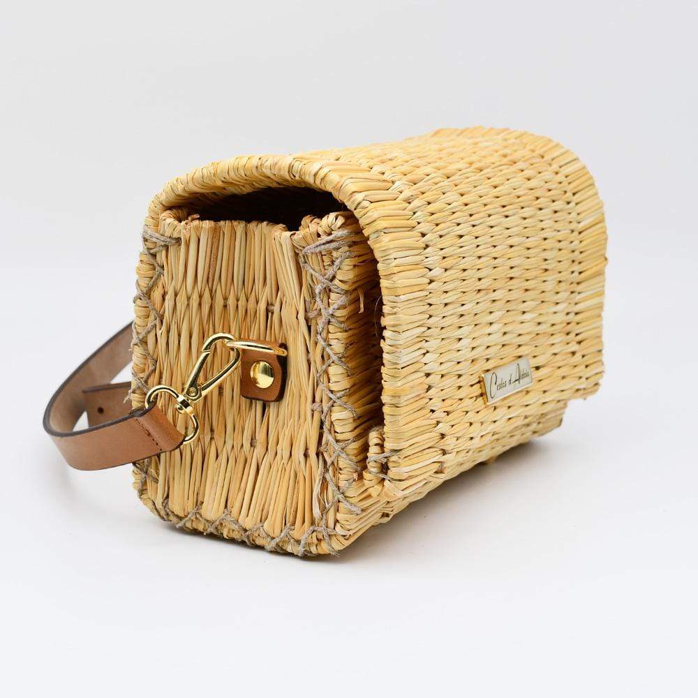 Sac pochette en jonc 22cm - Naturel