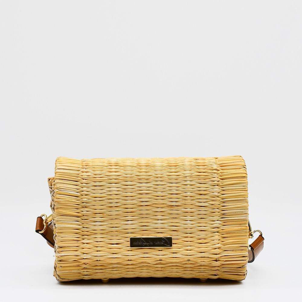 Sac pochette en jonc 22cm - Naturel