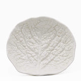 Saladier blanc en forme de chou I Vaisselle portugaise Saladier bas en céramique "Couve" 27cm - Blanc
