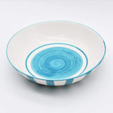 Saladier en porcelaine portugaise I Vaisselle du Portugal en ligne Saladier "Costa Nova Mar" 25cm - Turquoise