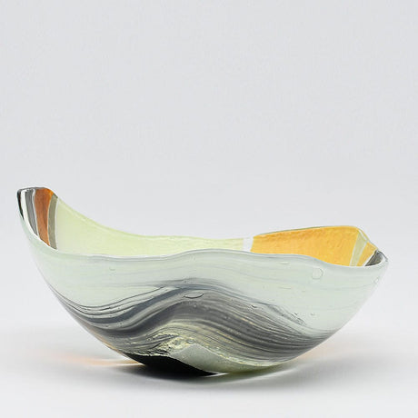 Saladier en verre bleu I Artisanat portugais Saladier en verre "Marinha Grande" 28cm -