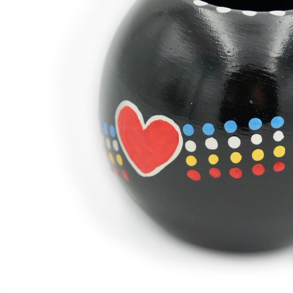 Support à bougie en bois peint