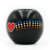 Support à bougie en bois peint