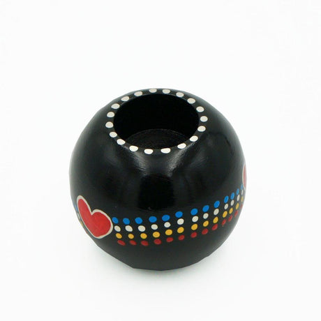 Support à bougie en bois peint