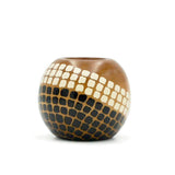 Support à bougie en bois Calçada blanc & noir