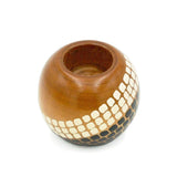 Support à bougie en bois Calçada blanc & noir