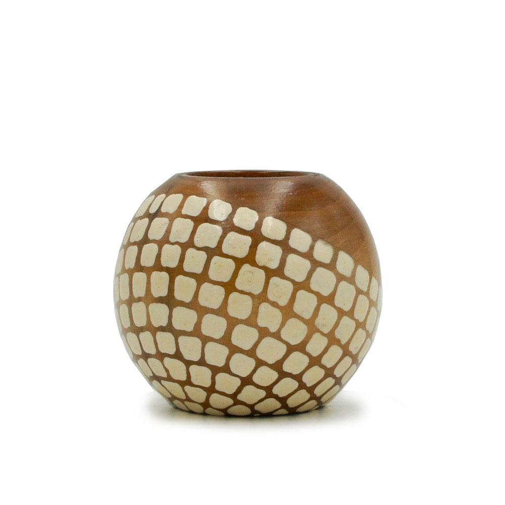 Support à bougie en bois Calçada blanc