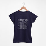 Tee-shirt femme "Paixão" - Bleu marine