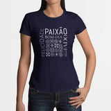 Tee-shirt femme "Paixão" - Bleu marine