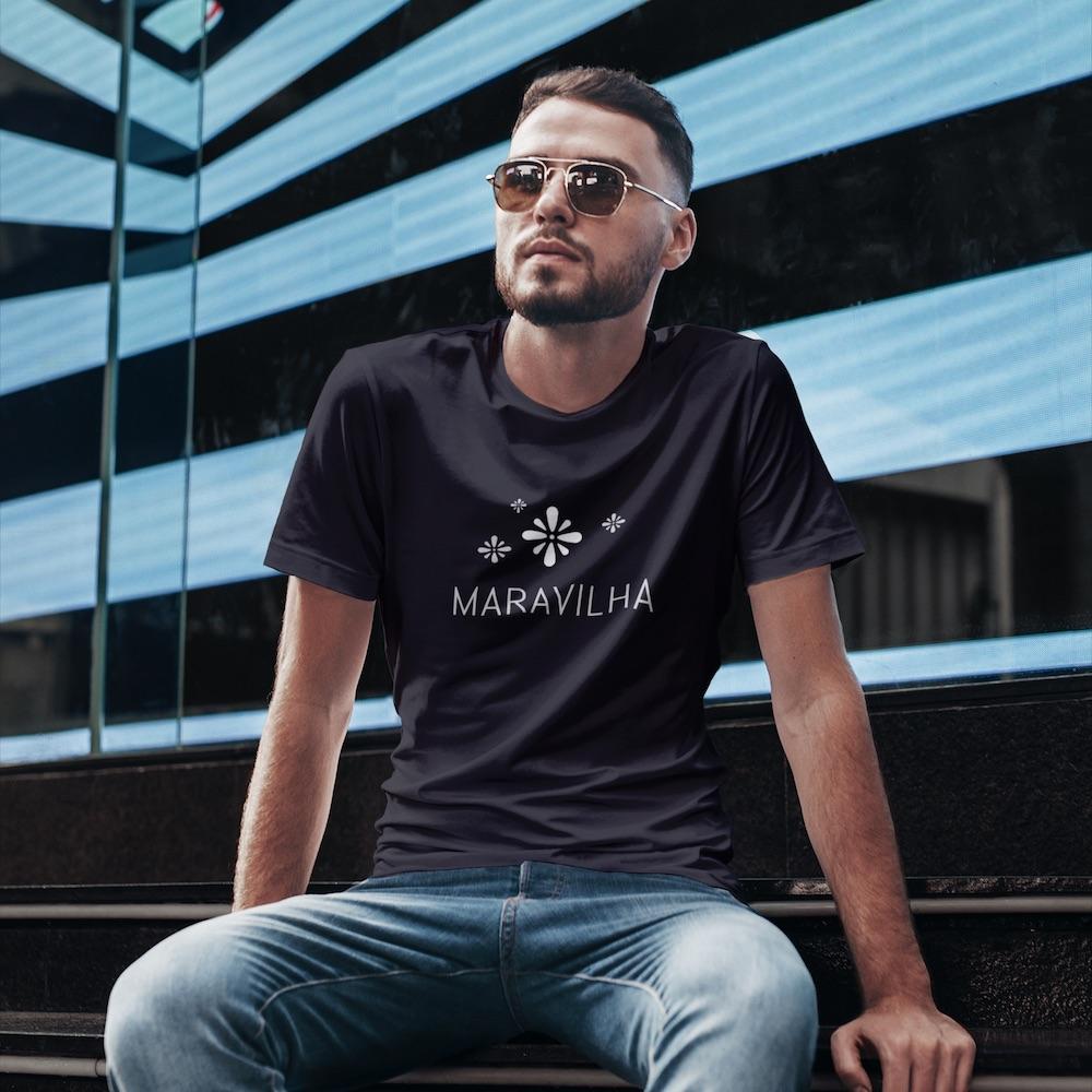 Tee-shirt unisexe "Maravilha" - Bleu