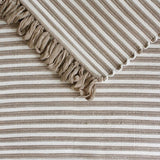 Tapis coton rayé Café et blanc