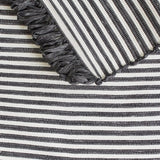 Tapis coton rayé Gris et blanc
