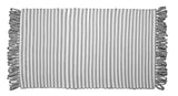 Tapis coton rayé Gris et blanc