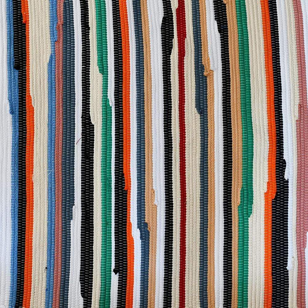 Tapis en coton à rayures fines