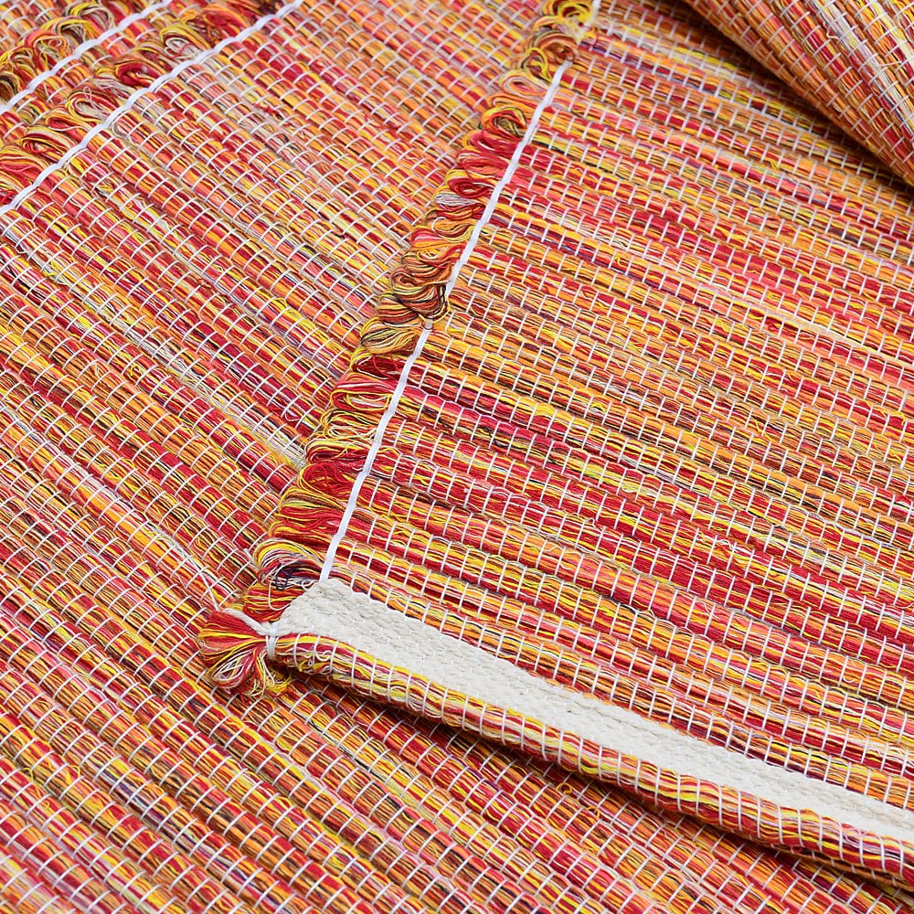 Tapis en coton fin orange 210x150 I Artisanat du Portugal en ligne Tapis épais en coton 200x150 - Orange