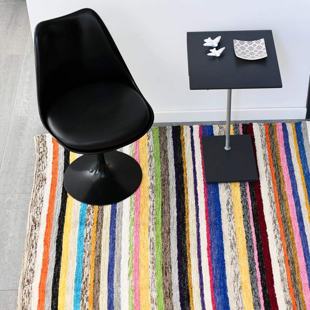 Tapis épais en coton à larges rayures