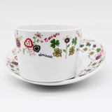Tasse et sous tasse en porcelaine "Amizade"