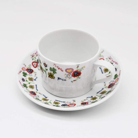Tasse et sous tasse en porcelaine "Amizade"
