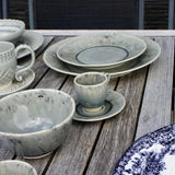 Tasse à café et sous tasse en grès Grises "Madeira"