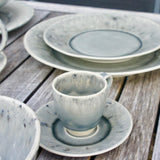 Tasse à café et sous tasse en grès Grises "Madeira"