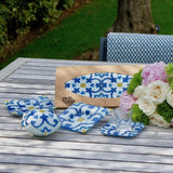 Tasse et sous tasse en verre fusionné "Azulejos"